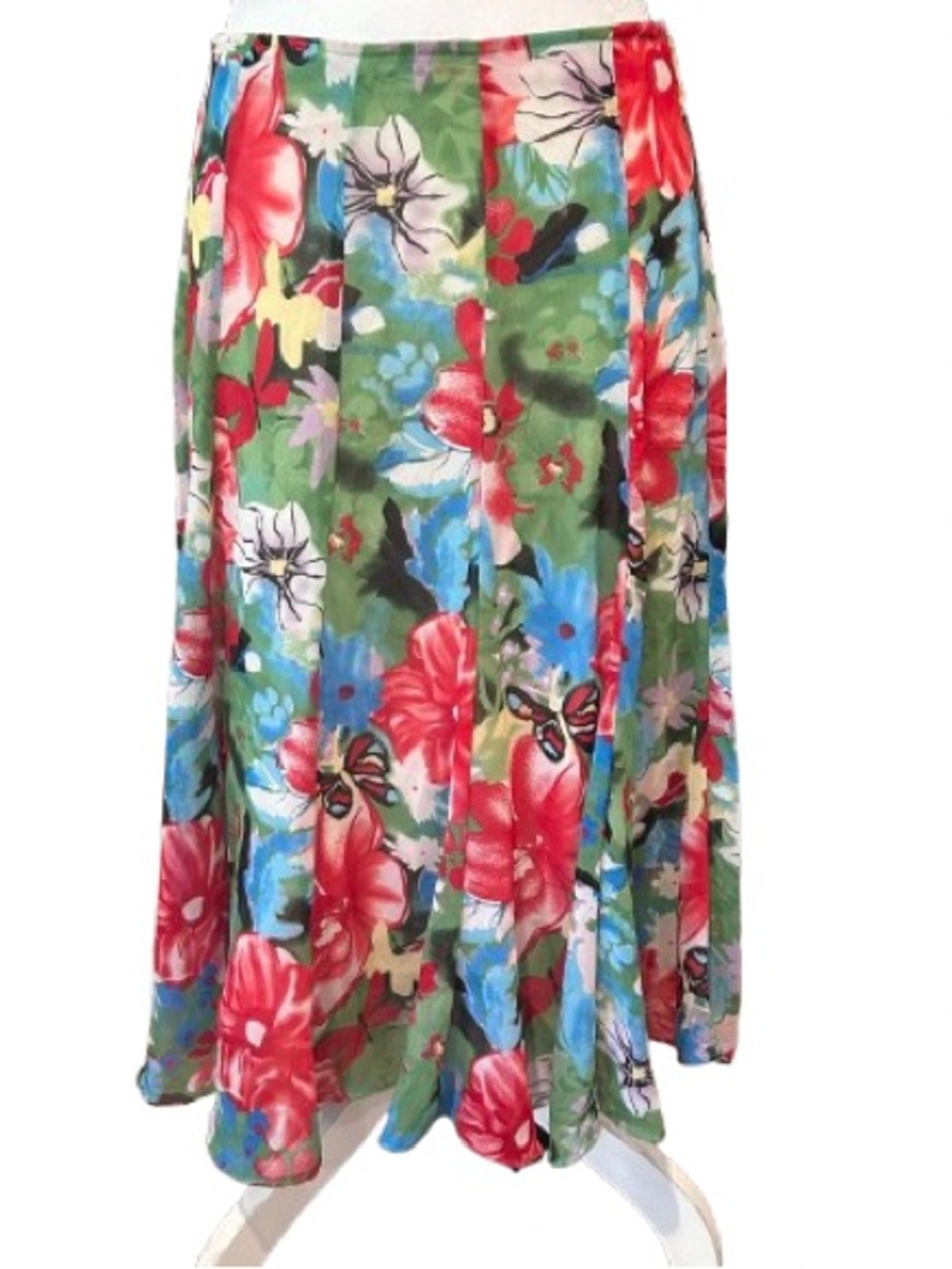 VTG Y2K Christopher & Banks Floral Butterfly Sheer Midi Skirt Fairy Twee Size 6